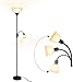 Floor Lamp - Standing Lamp, 9W+4W Energy Saving LED Bulbs, Torch Lamp with Adjustable Reading Lamp, 3000K Warm White, LED Floor Lamps for Bedroom, Living Room, Office, Working, Reading