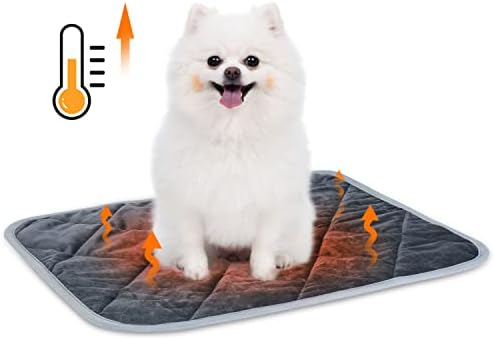 Nobleza Selbstheizende Decke Hunde & Katzen – Leise & Waschbar, 60x45cm | Wärmedecke katze ohne strom winter, wärmematte hund flauschig, thermodecke für hunde rutschfest für Sofa,