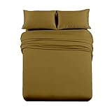 Cottingon Rv King 70' x 80' 4 Piece Bed Set for Narrow King Campers, Luxury Soft Microfiber fits 6 to 10 Inches Deep Pocket Mattress, Taupe