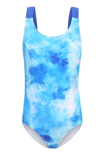 Image of Girls One Piece Swimsuits Tie Dye Bathing Suit Hawaiian Summer Swimwear for Girls 3-16 Years