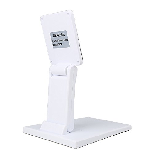 Image of WEARSON Single Adjustable LCD Monitor Stand Mount Folding VESA Monitor Desk Stand with VESA Hole 75x75mm 100x100mm (White)