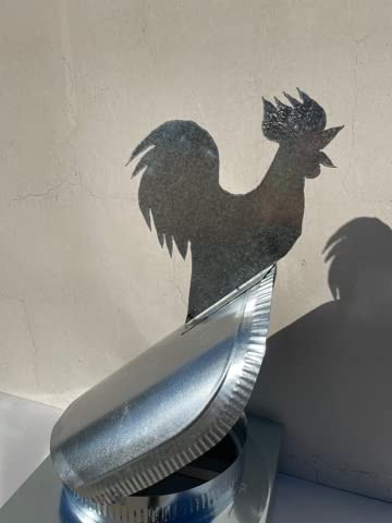 FUMAIOLO COMIGNOLO GIREVOLE GALLO CON GALLETTO ZINCATO PER CANNA FUMARIA (37x37cm)