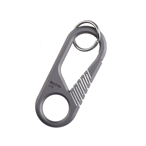MecArmy CH6 Titanium Carabiner Keychain Clip, EDC Small Backpack Clip Heavy Duty Key Clips Quick Release Key Chain for Keys Outdoors