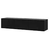 Ikea BESTå - Banco de TV con puertas (180 x 42 x 38 cm), color negro y marrón