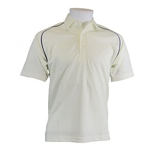 Chemise cricket manches 3/4 unie blanche pour joueur de club de cricket