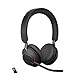 Jabra Evolve2 65 Wireless PC Headset – Noise Cancelling UC Certified Stereo Headphones with Long-Lasting Battery – USB-A Bluetooth Adapter – Black