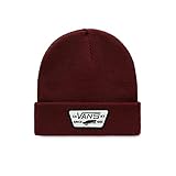 Vans Merrow-Edged Patch Vans Herren Milford Beanie Strickmütze, Rot (Port Royale), Einheitsgröße