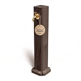 YourCasa Timberline Wassersaeule Garten 90cm – Wasserzapfsaeule Garten in Holzoptik, Wasserzapfstelle mit 1/2’’ Wasserhahn, UV-bestaendig, Made in Europe (Braun)