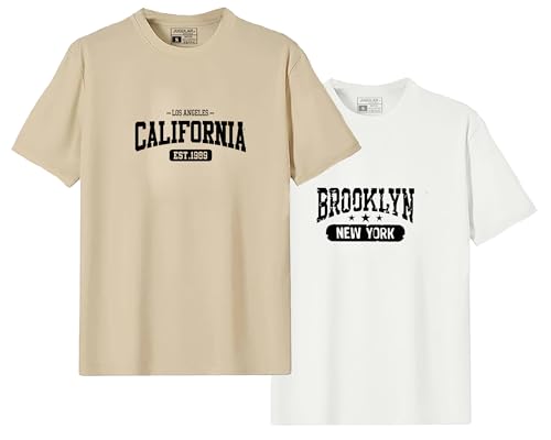 Image of JUGULAR Men's Half Sleeve Cotton Printed Combo Tshirt (Pack of 2)