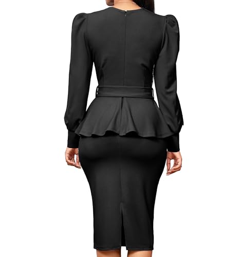IbuduSexy Church Dresses for Women Elegant Sexy Business Outfits for Women Solid Color Pencil Dress for Women2