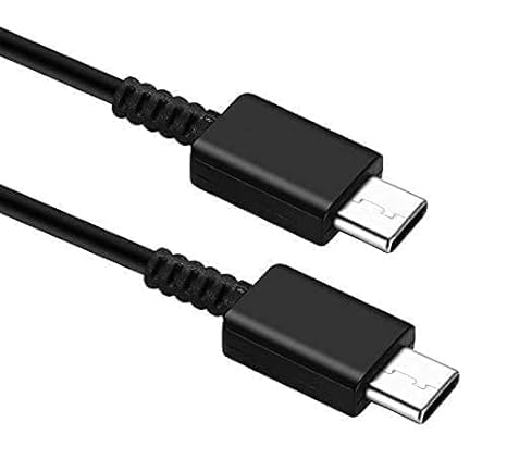 Image of THE BATTERY STORE Charging Cable Type C To C Compatible With Samsung Galaxy S21|S21+|S20|S20+|Note 20|Fold Series (Only Cable-Black) 3.28 Feet (1 Meter), Black (Vip-71)