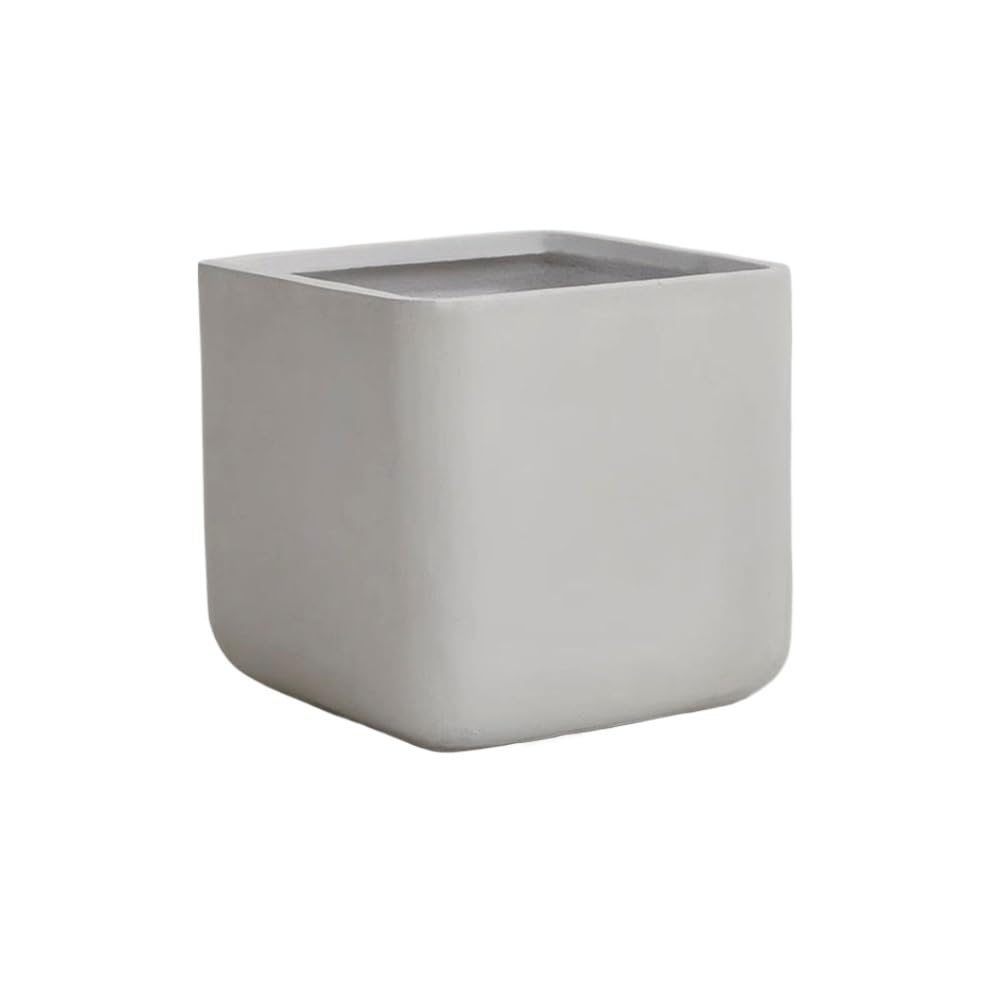 HLHLOP777 Flower Pot Square Flower Pot for Indoor or Outdoor Magnesium Clay Planter with Drainage Holes House Plants, Succulents, Flowers