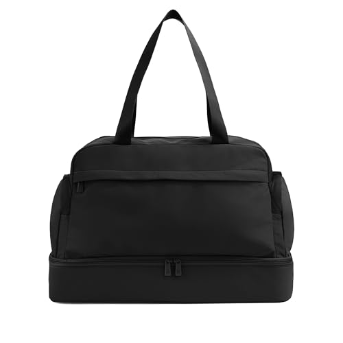 Away Featherlight Weekender Bag - Airline Approved Carry On Bag with 16 Laptop Pocket Shoe Compartment Interior and Exterior Pockets - Travel Duffle Bag - Jet Black