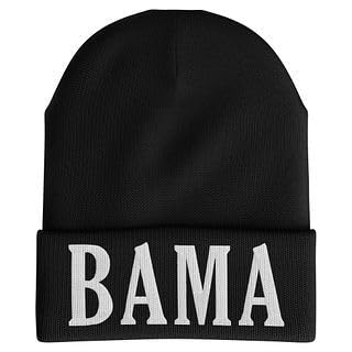 Bama Beanie Hat for Men, Bama Time Alabama Football Hat, Fully Embroidered Hat, Alabama Gifts Black