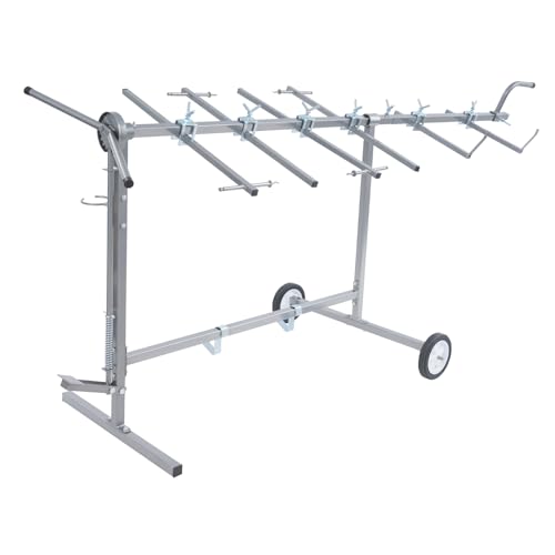 ACNAO Car Body Paint Stand Painting Rack Stand, 360° Rotatable Car Body Paint Rack with Handle and Foot Pedal,Door Hood Bumper Fender Panel Holder Auto Body Paint Stand Rack, 440lbs Load Capacity