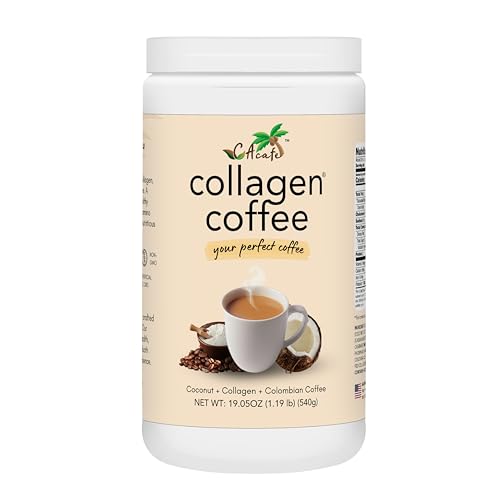 CAcafe Collagen Coffee | Coconut Infused Colombian Blend Coffee with Anti-Aging Collagen | Antioxidants & Natural Energy | 19.05oz