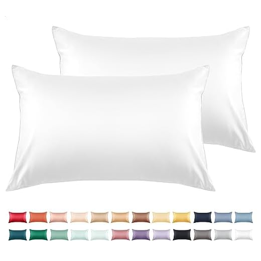 Warmstar Cotton Pillow Cases Standard Size Set of 2, 600 Thread Count Pillowcases 20x26 Inches, Soft Long Staple Cotton Pillowcases Breathable with Envelope Closure,White