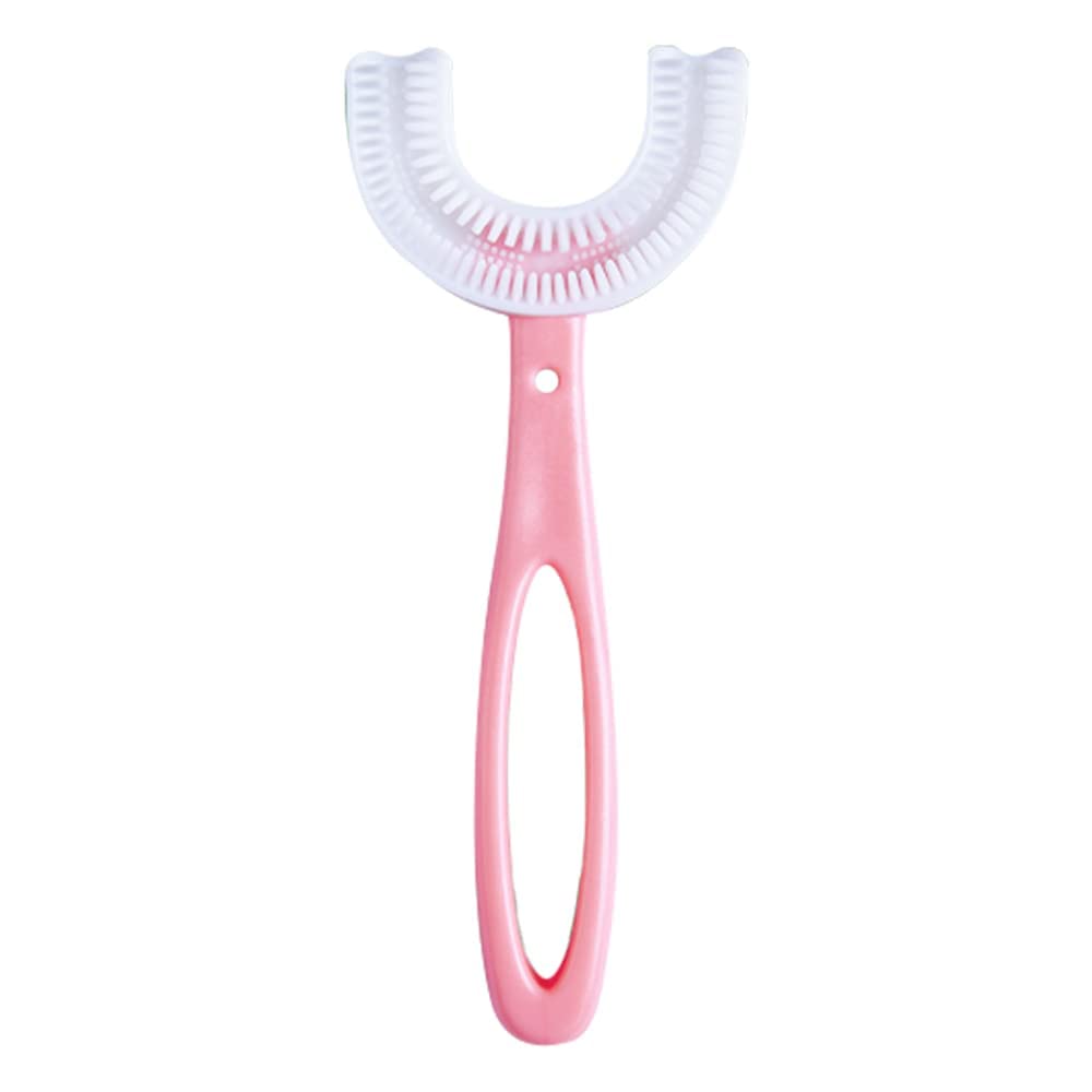 SILENCIO U-Shaped Kids Toothbrush – Soft Silicone Manual Toothbrush for Children, 360° Whole Mouth Cleaning, Gentle Dental Care for Babies & Kids Ages 2-12, Long Handle Design (1 Piece, Multicolor)-picture-35