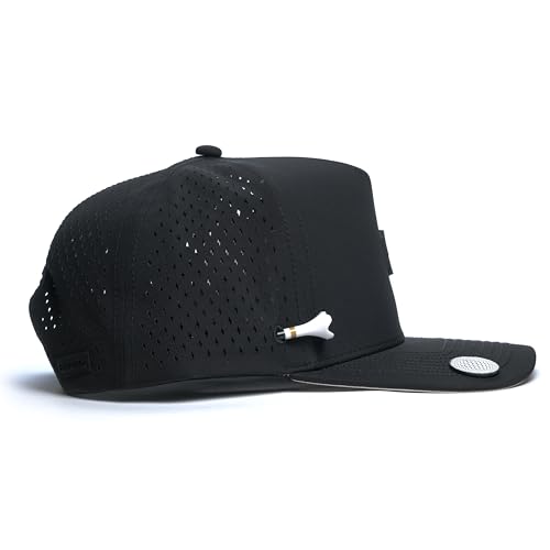 Image of BRIMZ Golf Performance Hat - Tee Holder & Magnetic Brim - Breathable Sweat & Water Resistant Golfing Snapback Cap