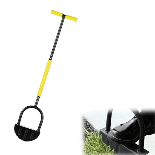 Hoemudy Herramienta para bordes de césped, herramienta de césped con diente de sierra, cabezal tratado térmicamente (endurecido), bordeadora de césped de media luna fácil de colocar en el suelo sin