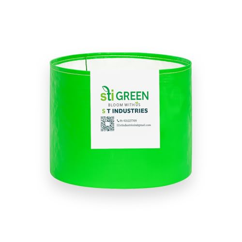 Image of HDPE Grow Bags for Plants 15X15 Inch (Pack of 1) | 260 GSM Heavy Duty UV-Protected Round Green Colour Plant Bags for Terrace and Vegetable Gardening | Strong & Reusable|