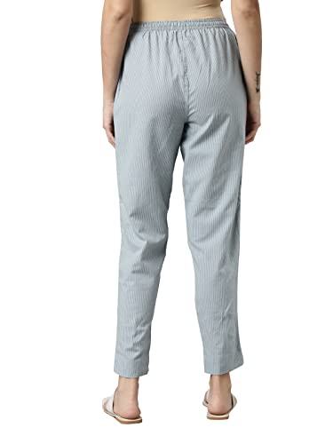 Image of GO COLORS Ikat Print Beige Printed Pencil Pant for Women | Breathable, Side Pocket