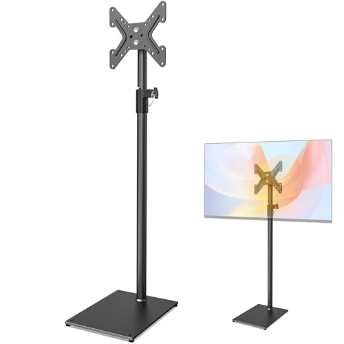 TV Stand with Mount 70 Height Adjustable Floor Monitor Stand 360Swivel Universal Tiltable Tall TV Floor Stand for 12 to 43 inch Flat Screen Bedroom Curved TVs Display Trolley Stand