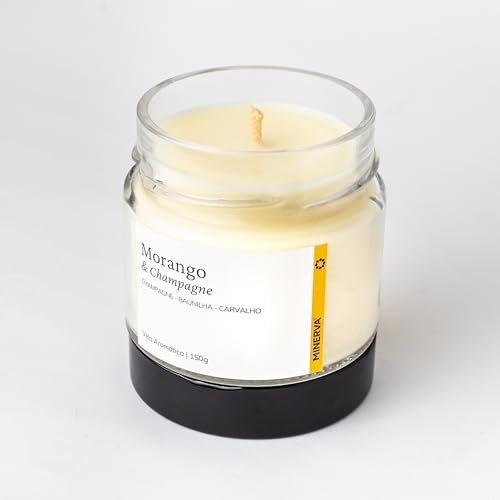 MINERVA - Vela Aromática Perfumada Aroma Champagne e Morango - 150g