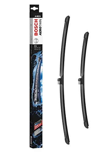 Bosch Aerotwin A453S windscreen wiper, length: 600mm/450mm − windscreen set – only for right-hand drive vehicles (UK), Black