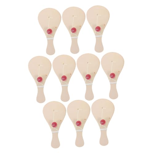 CIYODO 10pcs Wooden Paddle Ball Blank Graffiti Boards for DIY Art Projects for Indoor Outdoor Activities and Skill Development