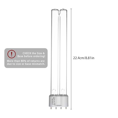 Image of coospider-repta 2 Pack 18 Watts UV Light Bulb Replacement UV Light for Pond Clarifier for Outdoor Ponds 4-Pin Base