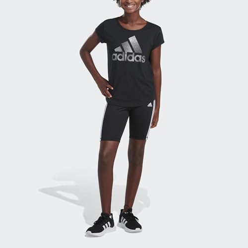 adidas Girls' Detached Waistband 3 Stripe Bike Short4