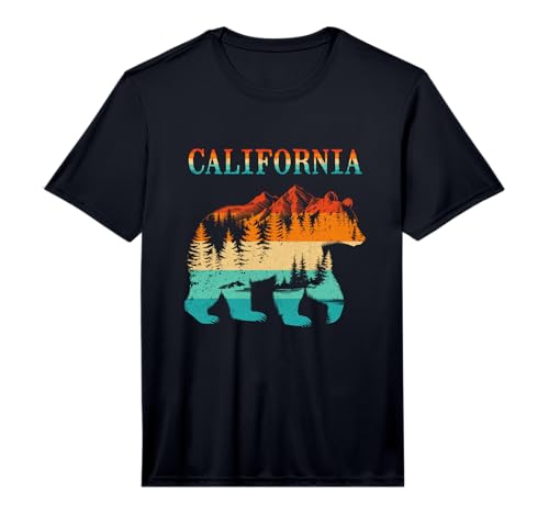 California Bear Vintage Retro Nature Hiking Souvenir Performance T-Shirt