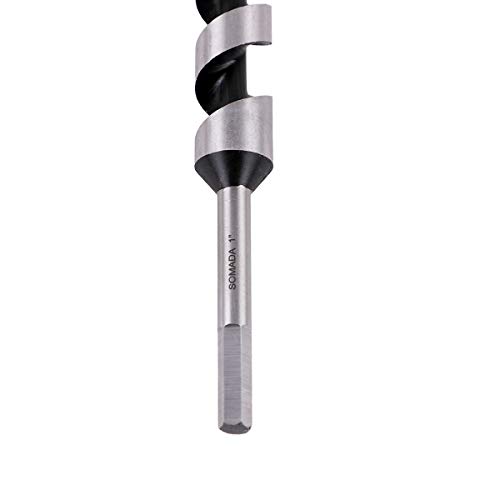 Somada 1-Inch X 12-Inch Auger Drill Bit For Wood, Hex Shank 3/8-Inch, Ship Auger Long Drill Bit For Soft And Hard Wood, Plastic, Drywall And Composite Materials #TOP2