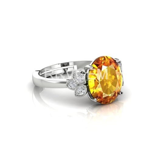 Bague sunela en citrine et plaqué argent ajustable pour homme