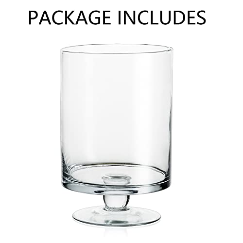 Glass Candle Holder For Pillar Candles - Large Glass Vases For Table Decoration, Clear Hurricane Candle Holder For Wedding Christmas Halloween Party Centerpiece Dining Room Decor, Gifts For Women #TOP6