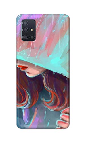 Image of PRINTFIDAA Pretty Woman Under The Umbrella Painting Printed Designer Hard Case for Samsung Galaxy A51, SM-A515F / DSN, SM-A515F / DS Back Cover -(e) RPM1007