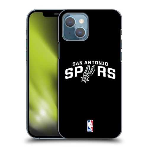 Head Case Designs sous Licence Officielle NBA Noir San Antonio Spurs Logo Coque Dure pour l'arrière Compatible avec Apple iPhone 13