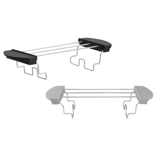 TOKIDNY Rejilla para Tostar Pan 2 Piezas, Accesorio para Tostadora Doméstica, Soporte Metálico Negro y Gris para Calentar Tostadas, Compatible Máquina de Tostar Pan, Suministros