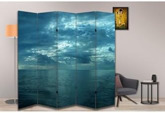 Resim Okyanus Temalı Özel Tasarım Paravan Room Divider Oda Bölücü PRVN-1329-1, 220 x 180 