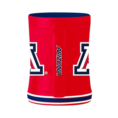 Image of Logo Brands NCAA Arizona Wildcats 14 oz Relief Coffee Mug - Officially Licensed Mug, Sculpted 3D Logo and Team Colors - Comfortable Handle and Glossy Finish for College Sports Fans