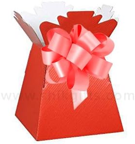 Shik Gifts Red Living Vase Flower Box Flower Bouquet Transporter, Sweet Tree Box and Red Pull Bow
