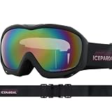 ICEPARDAL(アイスパーダル) スキーゴーグル レディース フリーサイズ 日本企画品 曇り止め加工 ダブルレンズ ブラック3 スキー スキー スノーゴーグル スノボ IBP-782