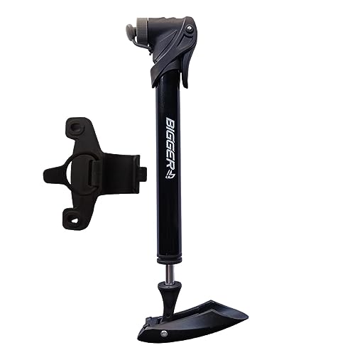 Bigger - Inflador para Bicicletas, Negro, Cuerpo Aluminio, Tubo Interior metálico, valvulas Presta, Scharader, Dunlop (Cuerpo Metálico)