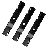 KANXAJJY (3PCS) M143520 Toothed Mulching Lawn Mower Blades - Replace OEM M145516 M152726 - Fits John Deere Z425 Z445 Z435 X340 X380- for 54 Inches Deck Lawn Tractor