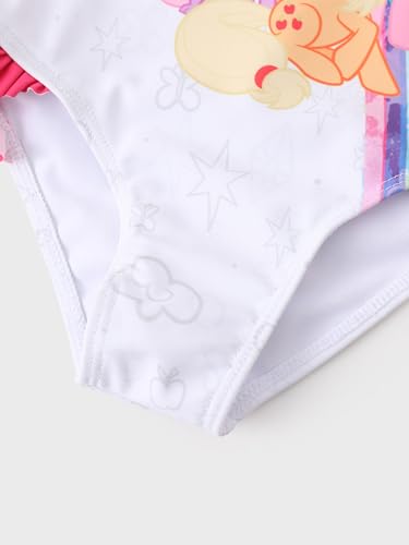 Image of My Litle Pony One Piece Swimsuit Pony Print Off-Shoulder Ruffle Summer Swimwear Beach Pool Kids, Pink, 2‑9 Years