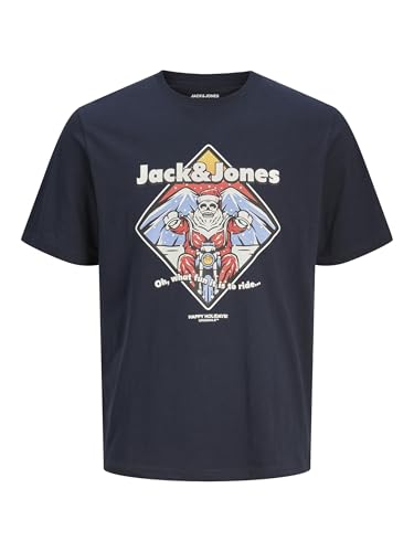 JACK&JONES Herren JJXMAS Christmas Skull Tee SS Crew Neck T-Shirt, Sky Captain, S – Ansicht 1