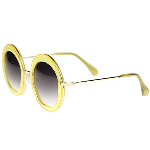 zeroUV Retro Bold Penta Cut Gradient Lens Oversize Round Sunglasses 56mm3