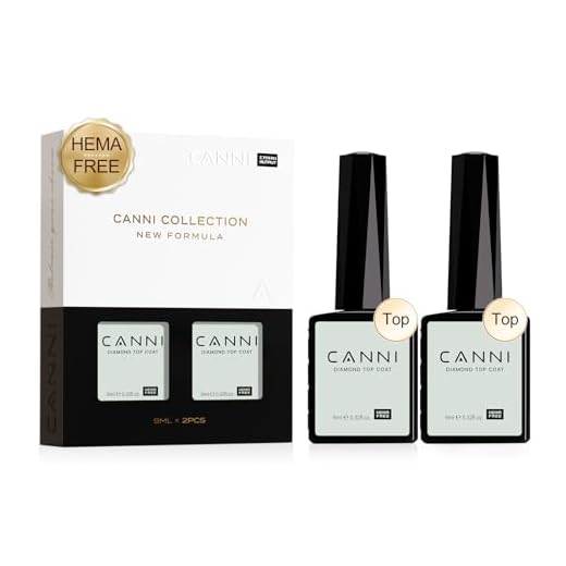 CANNI 2Pcs Hema-Free Gel Top Coat Gel Nail Polish, No Wipe Top Coat High Gloss Shiny and Long Lasting Soak Off LED Nail Gel Polish Set Nail Art Starter Manicure Salon DIY at Home