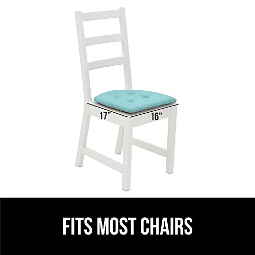 Gorilla Grip Tufted Memory Foam Chair Cushions, Set Of 4 Comfortable Pads For Dining Room, Slip Resistant Backing, Washable Kitchen Table, Office Chairs, Computer Desk Seat Pad Cushion 16X17 Turquoise #TOP5